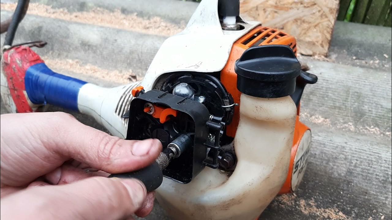 Карбюратор триммера штиль фс55. Регулировка карбюратора штиль 55 триммер своими руками. Карбюратор триммера штиль фс55. Регулировочные винты карбюратора штиль фс55. Карбюратор на бензокосу штиль fs 55.