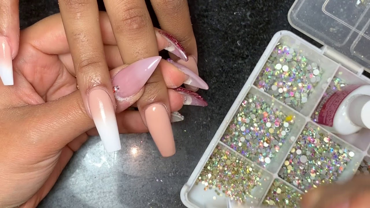 Acrylic Nails Tutorial Ombre Nude Nails Youtube