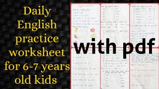 Daily English practice worksheet#10 for 6-7 years old kids||#activitysheet #homeschoolingwithshruti