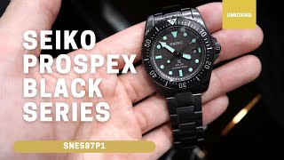 Unboxing Seiko Prospex Black Series Night Vision Solar Diver SNE587P1  SBDN081 - YouTube