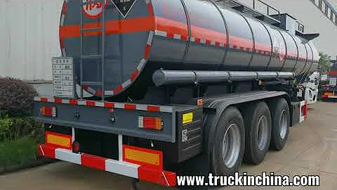 3 BPW Axles Air Bag Ride LLDPE Lined Tank Trailer for Transport  Sulfuric Acid ,Hydrochloric Acid