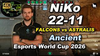 NiKo (22-11) FALCONS vs ASTRALIS (Ancient) | Esports World Cup 2026