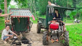 Full video: Female mechanic rescues tractor with broken axle while transporting timber.