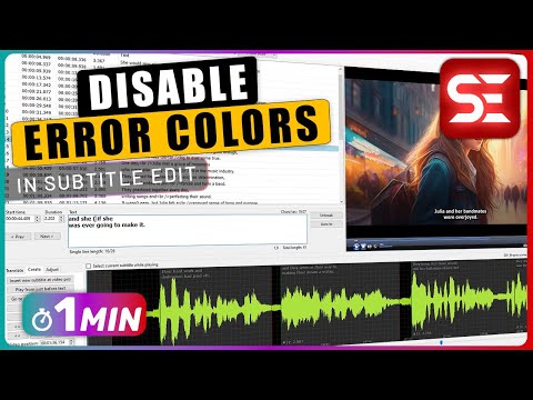 How to Disable or Enable ERROR COLORS for Subtitles in Subtitle Edit