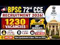 BPSC 72nd CCE Recruitment 2026 | 1,230 Posts | Any Graduate | Apply by 31 May