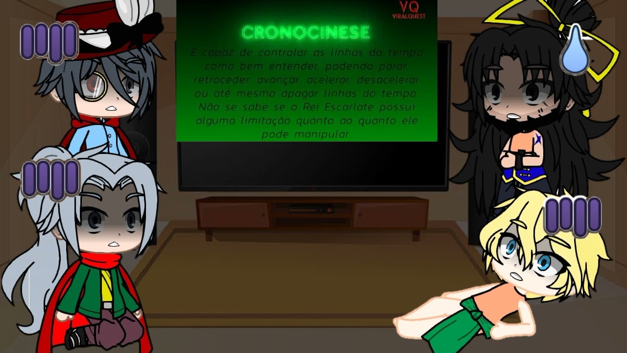 gacha humanos reagindo a rei escarlate os poderes