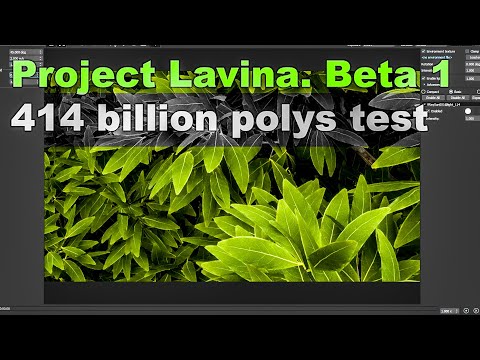 Project Lavina Beta 1. Real Time Raytracing. Geometry leaves test. 414 billion polys