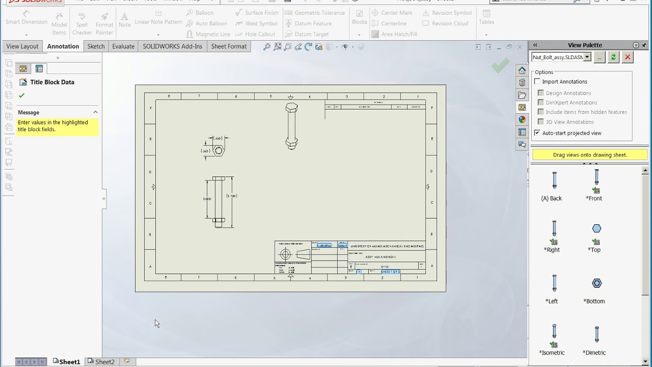 Solidworks - Assembly Drawings - YouTube