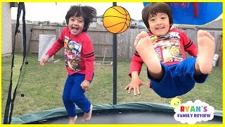 Kids First Time Surprise Giant Trampoline Family Fun Playtime with Ryan's Family review!