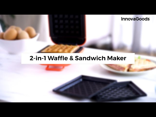 Innovagoods Kitchen Enjoy Wafflicher Sandwichera y Gofrera 2 en 1 con  Recetas