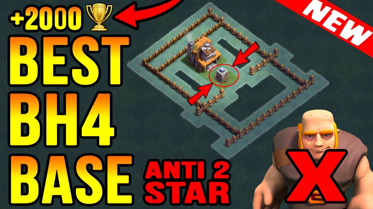 BEST Base For Builder Hall 4 (BH4) Anti 2 Star, Anti Giant - TESTED | Clash of Clans New Update 2017