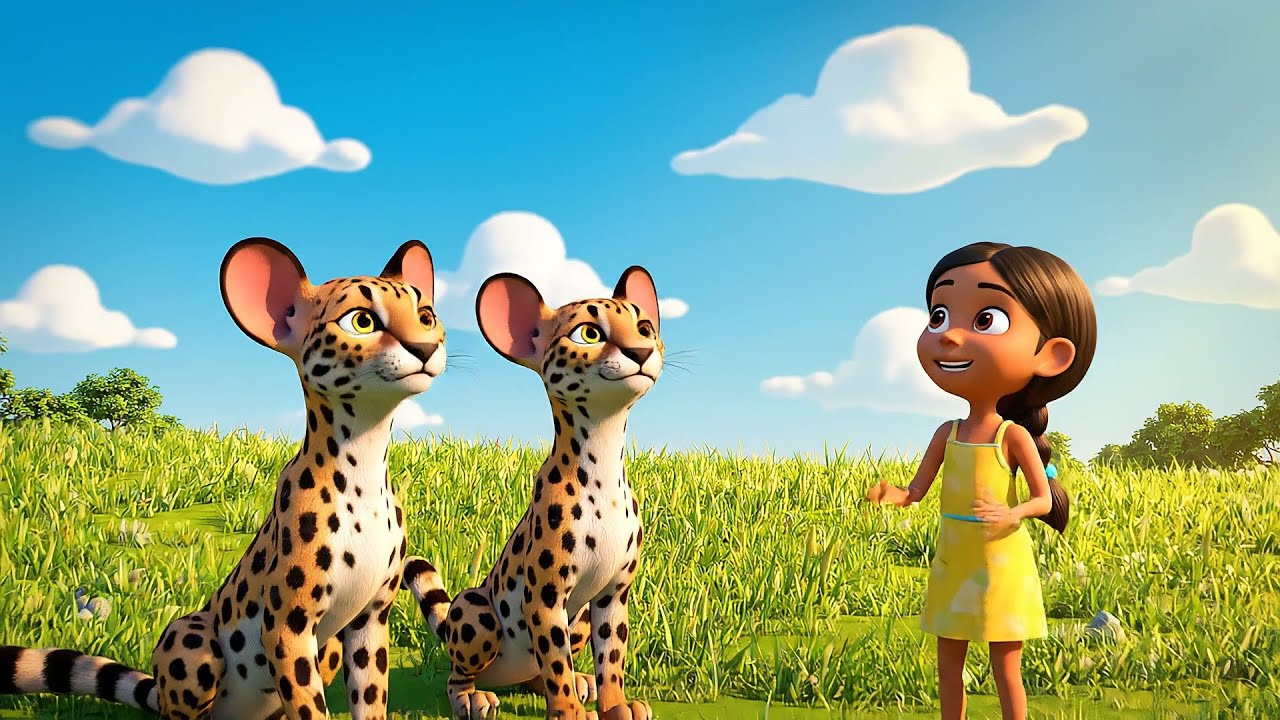 Five Little Servals Tip Tap Tip Tap | Nursery Rhymes for Kids & Baby Songs