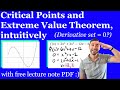 How to Find Critical Points and Use Extreme Value Theorem - Calc 1 / AP Calculus Lesson & Examples