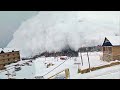 MASSIVE AVALANCHE HITS BUILDINGS! (FOOTAGE CAUGHT ON CAMERA)