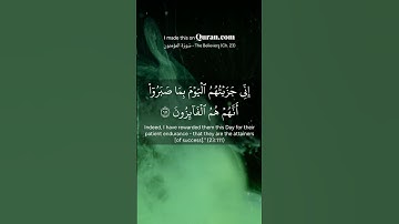 Thumbnail of A Verse for the Broken but Patient Souls | Surah 23:111 by Saad Al-Ghamdi