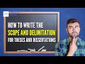 How to Write the Scope and Delimitation of Theses and Dissertations