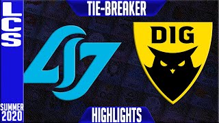 CLG vs DIG Highlights | LCS Summer 2020 TIE-BREAKER | Counter Logic Gaming vs Dignitas