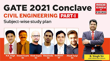 GATE 2021 CONCLAVE | CE | Part 1 | SOM, RCC, STR., EM, STEEL | by B.Singh Sir & MADE EASY Faculties