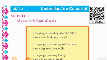 Gujarati Medium. Std-5. Sub - English. Unit -2 Umbrellas are colourful. (Part - 1).