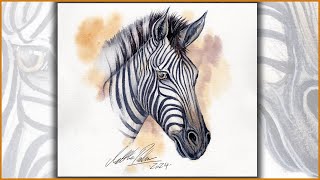 Animals﻿ In Watercolours, Paint A Zebra