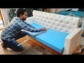 How to build leather chesterfield three seater sofa how to make low cost high quality sofa 2023