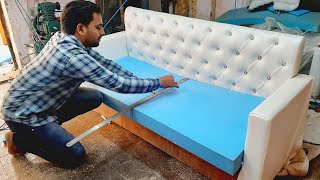 How To Build Leather Chesterfield Three Seater Sofa |How To Make Low Cost High Quality Sofa 2023