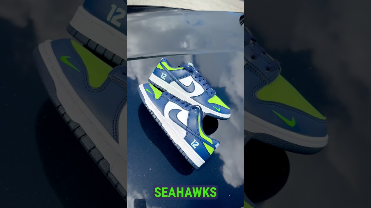 Custom Seattle Seahawks Nike Dunk Low Sneaker Design - YouTube