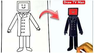 How to draw Tv Man from skibidi Toilet