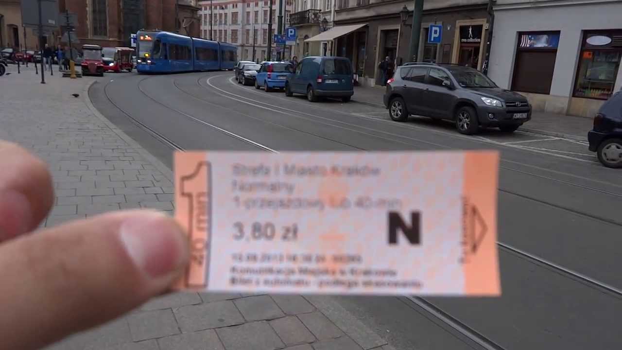 Ride on a tram in Krakow, Poland