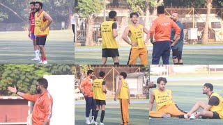 Abhishek Bachchan Tiger Shroff Kartik Aaryan Raj Kundra Bunty Walia Playing Football in Juhu  Today