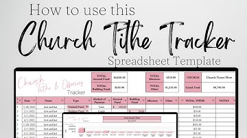 Church Tithe Tracker Excel Spreadsheet Template, Tithes and Offerings Google Sheet Record Keeping