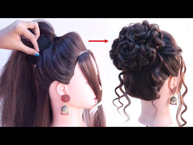 HAIRSTYLE with GOWN/SAREE | MESSY LOOSE UPDO Hairstyle | Naira (shivangi...  | Stylish hair, Hairstyles for gowns, Loose bun hairstyles