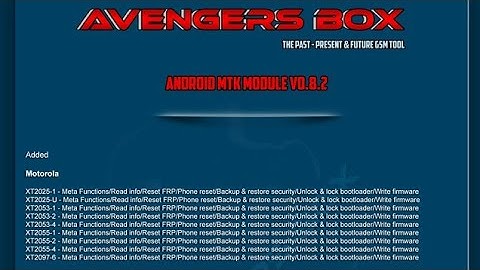 Avengers Box / UMT Pro Android MTK v0.8.2 Update Released - Supports SM-A10s,New lenovo and MOTORLA