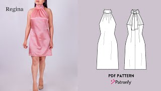 DIY Regina dress | How to make a halter dress with Sewing Pattern (Pattern Available).