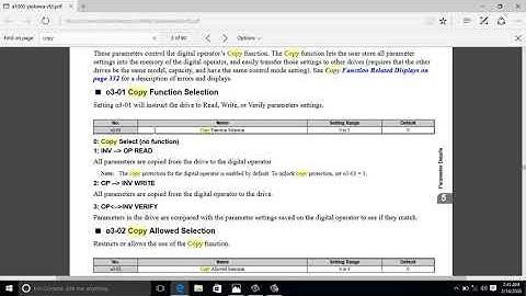 yaskawa A1000 copy parameters to operator panel,copy past parameters.