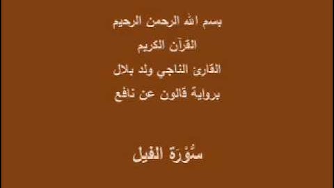 سورة الفيل  برواية قالون عن نافع القارئ الناجي ولد بلال