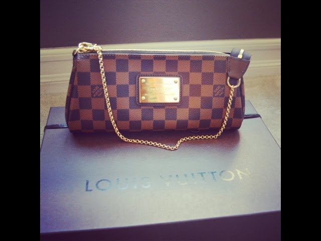 Identify Authentic Louis Vuitton Bags, Eva clutch Damier Ebene, Chain strap  & Buying from Japan 