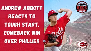Cincinnati Reds Pitcher Andrew Abbott Discusses Tough Start, Comeback Win Over Phillies