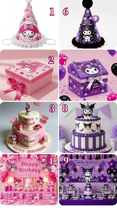 Selamat ulang tahun dari Kuromi dan My Melody 🎂🥳❤️♥️ #mymelody #kuromi #sanrio #birthday