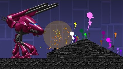 marble race -  Escape From Army Robot - sTICKMAN  Run - Survival Race in Algodoo