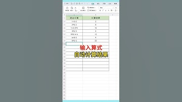 输入算式，自动计算结果！ #excel #办公技巧 #表格 #文员 #0基础学电脑