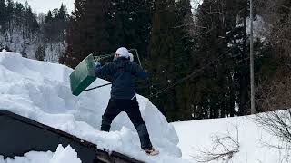 切り抜き《ひと月分の雪》この冬はじめての雪下ろし（2024年1月31日）#十日町 #snowremoval