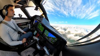 Inside the Cockpit of a Private Jet. Phenom 300 Single Pilot IFR Flight  ATC Audio