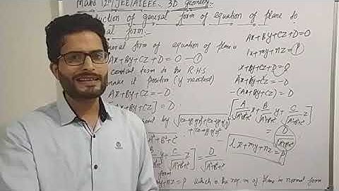 REDUCTION OF GENERAL FORM OF PLANE TO NORMAL FORM & ANGLE BETWEEN TWO PLANES(3D GEOMETRY,12TH CLASS)