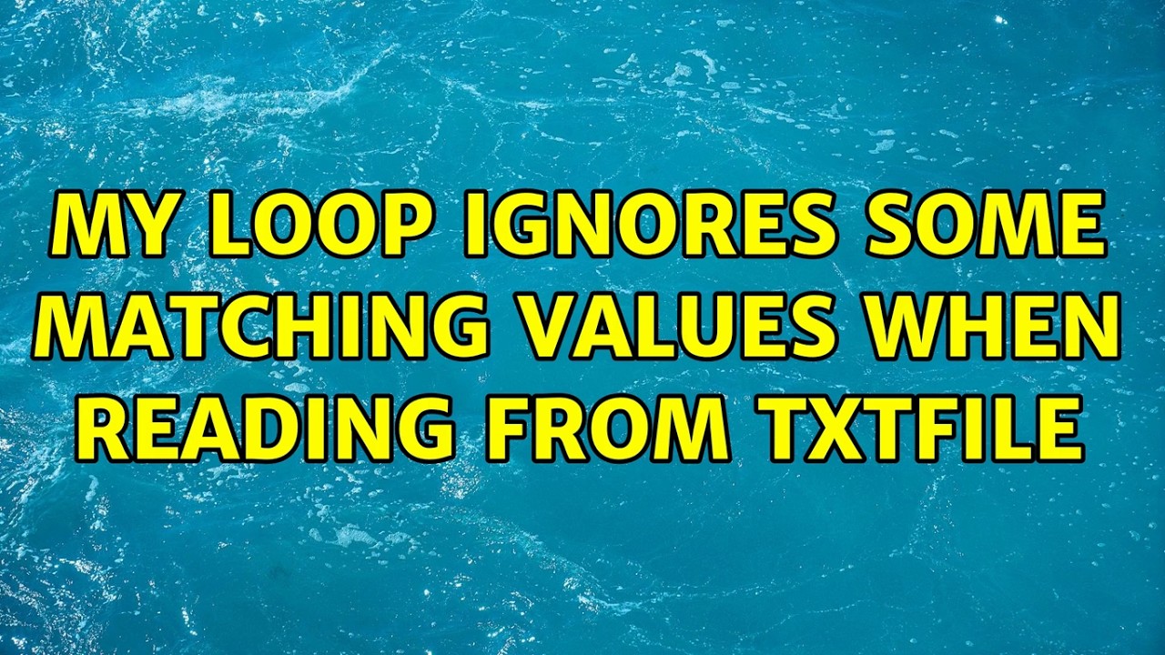 My loop ignores some matching values when reading from txtfile 