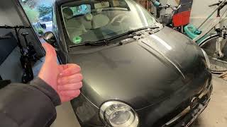 How to open and close the car hood (bonnet) on a Fiat 500 DIY