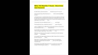 MHA 705 Module 7 Exam   Questions And Answers
