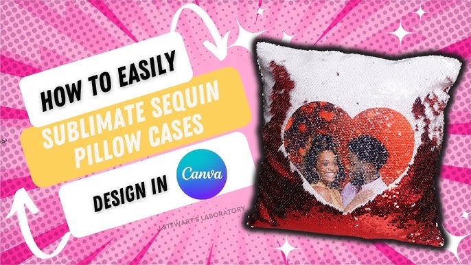 Custom Image Heart Sequin Pillow w/ Insert