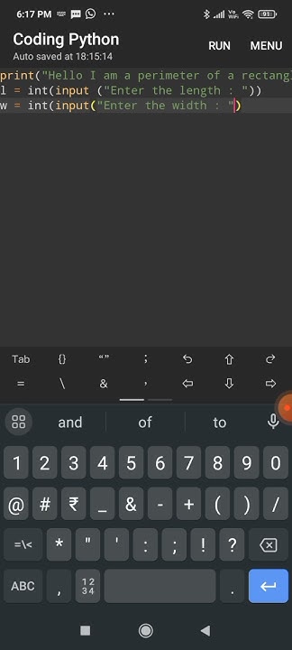 How to calculate perimeter of a rectangle in python - YouTube