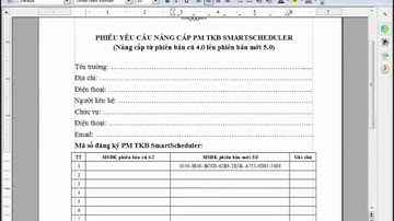 Hướng dẫn điền phiếu yều cầu nâng cấp PM TKB SmartScheduler 5.x